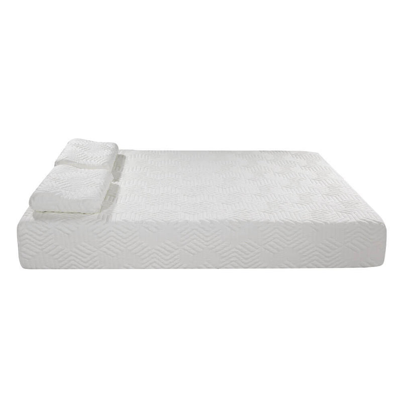 Medium High Softness Cotton Mattress with 2 Pillows (Queen Size) White 10inches