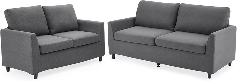 2 Piece Sofa Set for Living Room Dark Gray