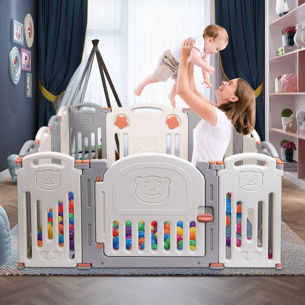 Baby 14 Panel Playpen Activity Centre Indoor Outdoor Playards Fence Safety Play Yard