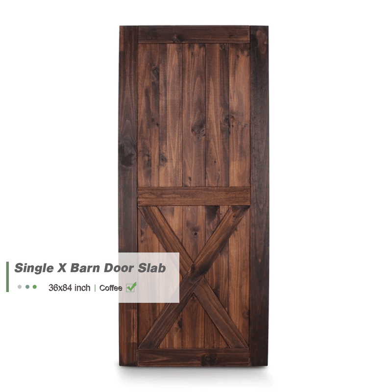 Sliding Barn Door Slab Pre-Drilled Ready to Assemble Pine Wood Coffee