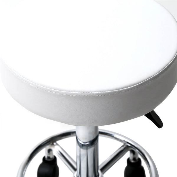 Salon Spa Office Round Stool Ha Ha Feet Rotation Bar Stool White