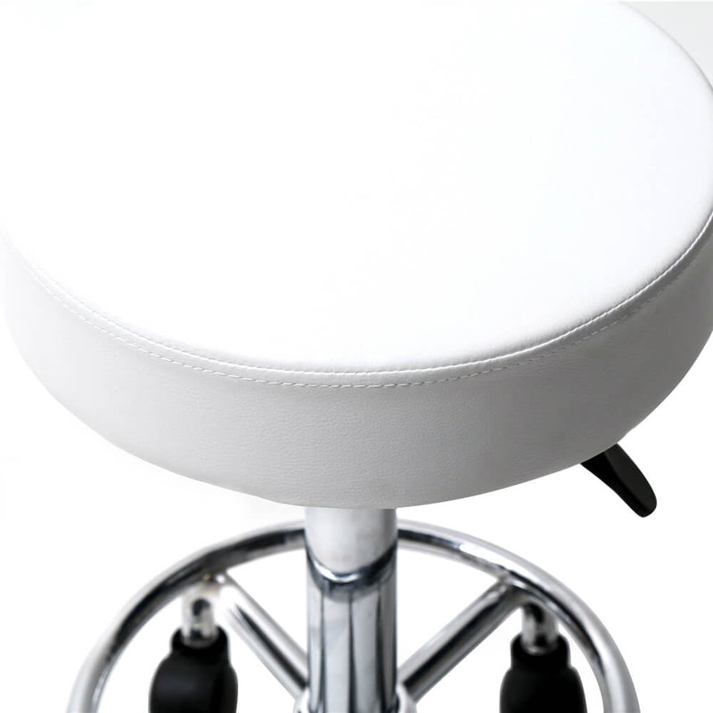 Salon Spa Office Round Stool Ha Ha Feet Rotation Bar Stool White