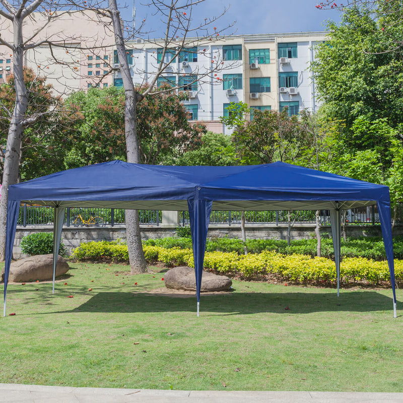 Homhum 10 x 20 ft Outdoor Camping Waterproof Folding Tent with Carry Bag Blue