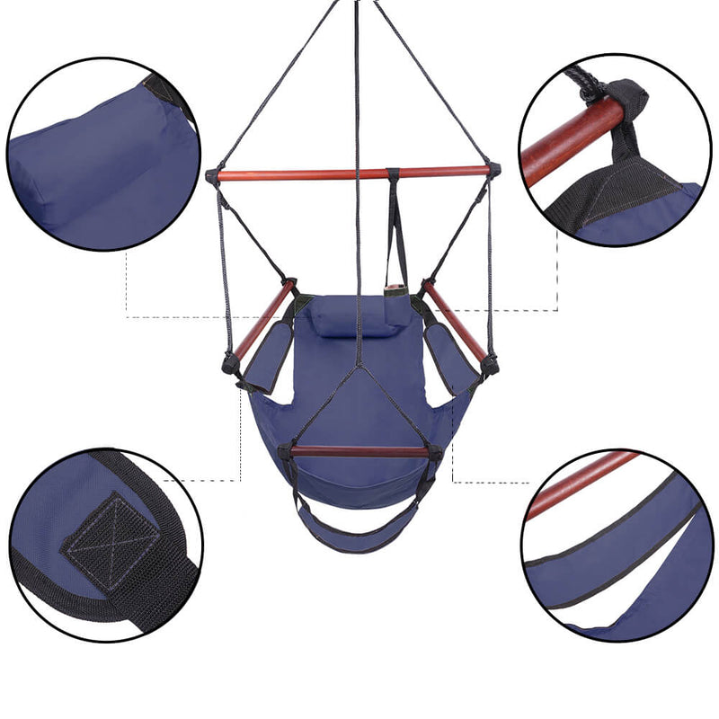 Well-equipped S-shaped Hook High Strength Assembled Hanging Seat Blue