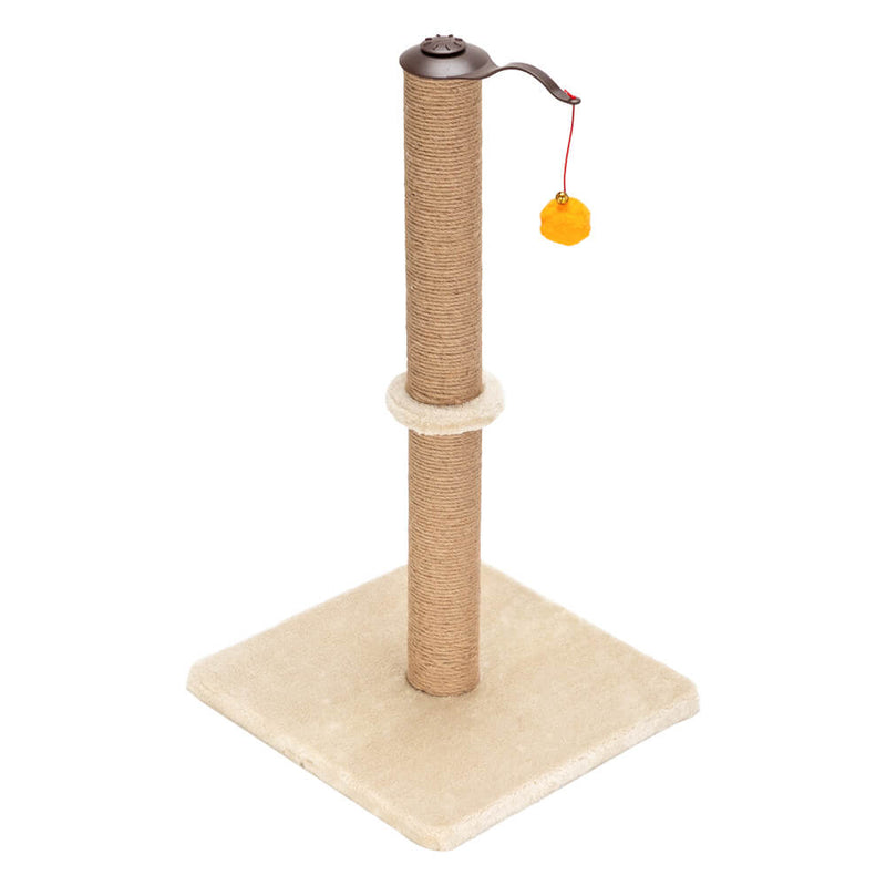 360° Rotatable Cat Climb Holder Tower Climbing Tower Beige with Two Toys 26 inches