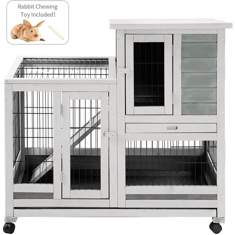 Rabbit Hutch Pet House for Small Animals Indoor & Outdoor (37 inches)
