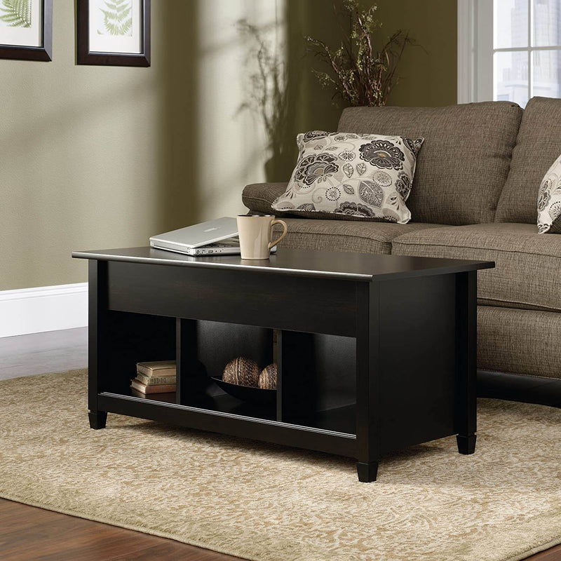Lift Tabletop Coffee Tables Wood Living Room Furniture Hidden Compartment Black