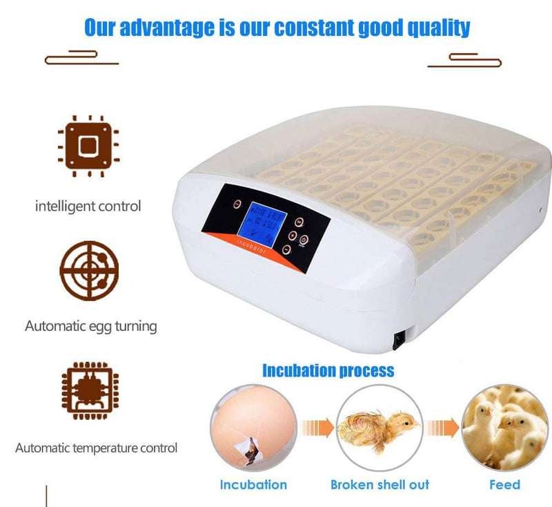 Full Automatic Egg Incubator 56 Eggs Incubator Hatcher Temperature Control