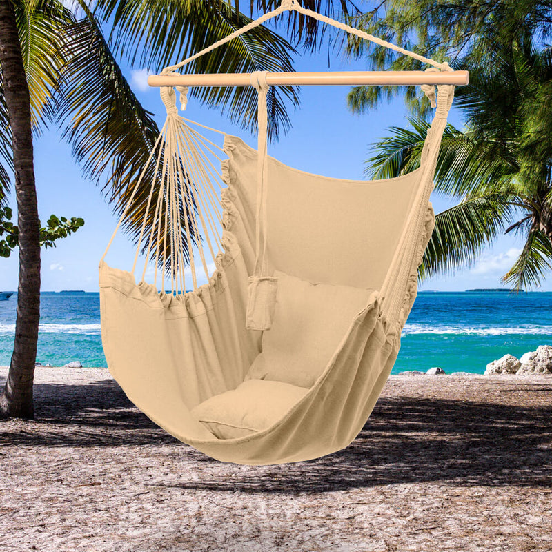 Hang Swing Chair Hammock Terylene Light Coffee