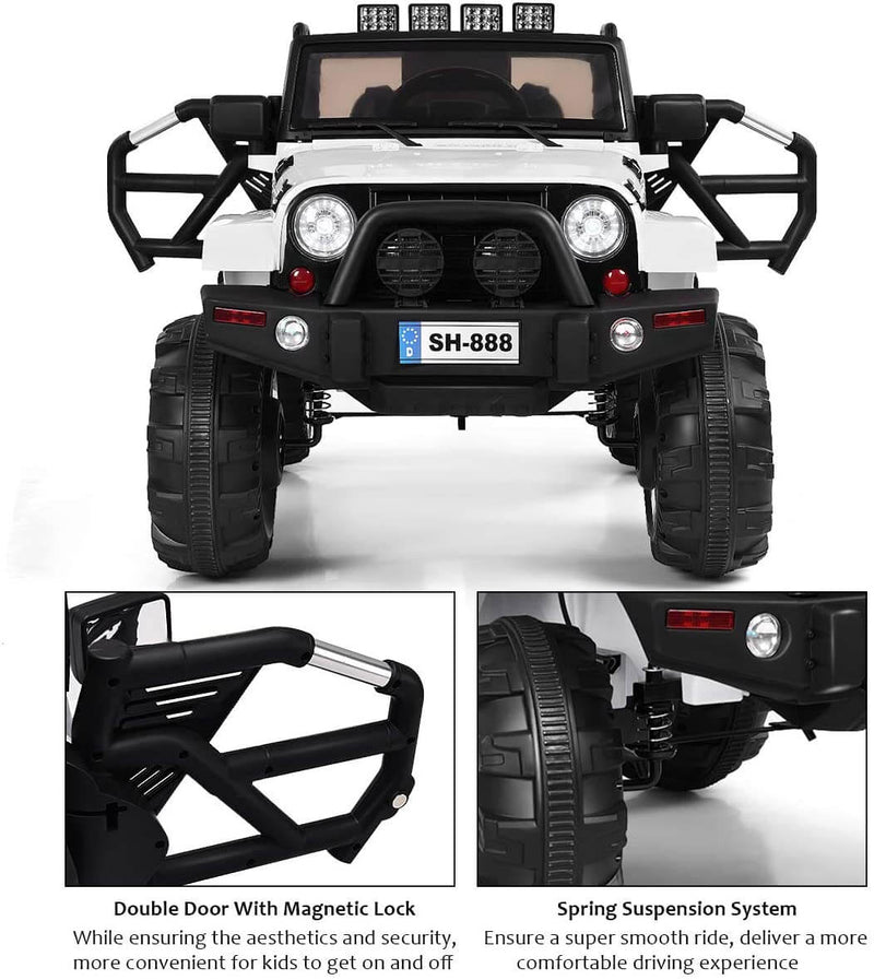 Kid Ride On Car Truck SUV With Parental Remote Control White