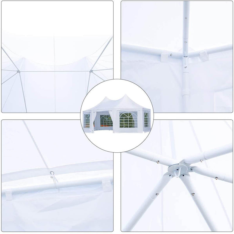 15x20ft Canopy Party Tent Adjustable Removable Sidewalls White Shelter with Carrying Bag for Wedding,Garden