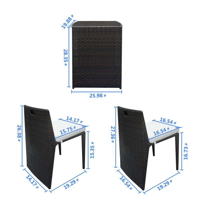 Table Chair Set 2 Pieces Bar Chairs 1pc Bar Table Brown Gradient