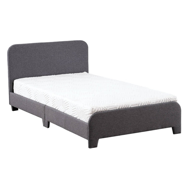 Upholstered Platform Bed Frame Mattress Foundation In Gray, Twin