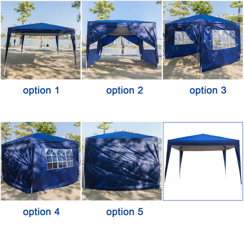 Homhum Waterproof Canopy Tent 10 x 10 ft Foldable Commercial Instant Tents with Carry Bag Blue