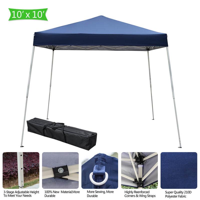 Homhum Outdoor Portable Canopies Tent 10 x 10 ft Blue