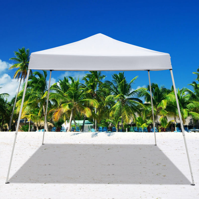 Outdoor Canopy Tent 10 x 10 ft Portable Waterproof Sun Shelter Tents with Carry Bag, White