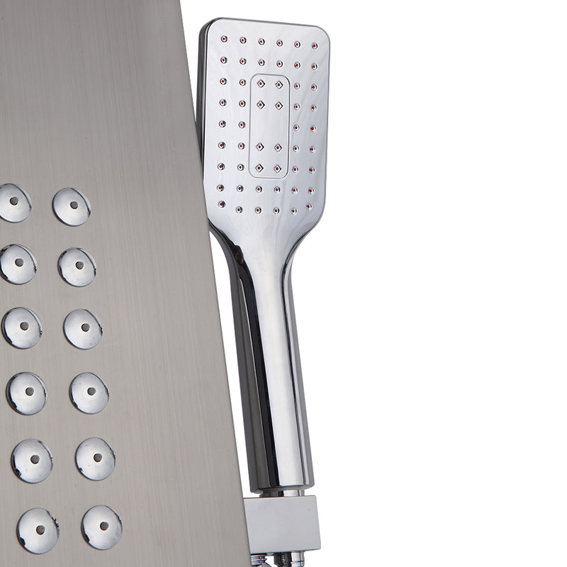 Shower System Shower Panel Stainless Steel Multi-Function 24 Holes Silver 60 inch