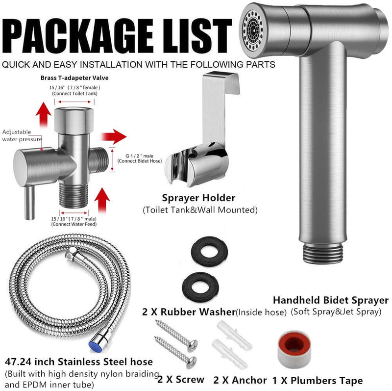 Pet Shower Jet Cloth Diaper Sprayer Hand Held Bidet Sprayer for Toilet