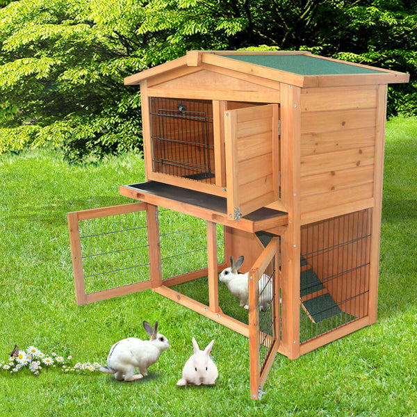 40 inches Triangle Roof Waterproof Wooden Rabbit Hutch