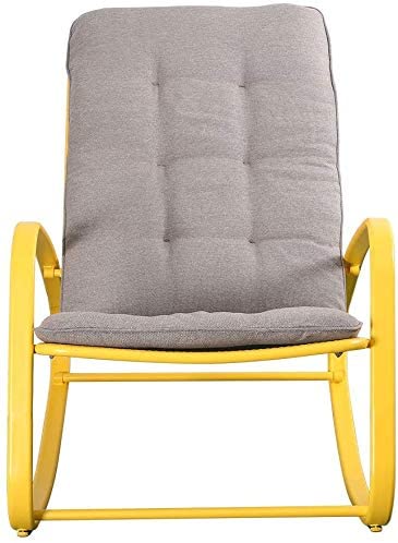 Outdoor Patio Rocker Chair Metal – Wide Ergonomic High Back Supportive Cushioned Fold Reclining Glider for Porch Balcony Yard Deck