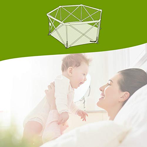 HomHum Baby Portable Playard with Carry Case and Washable/Adjustable,6-Panel,Outdoor,for Babies and Toddler,Blue