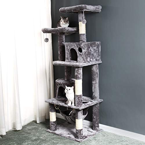Cat Tree with Sisal-Covered Scratching Posts Climbing Activity Play House for Kittens