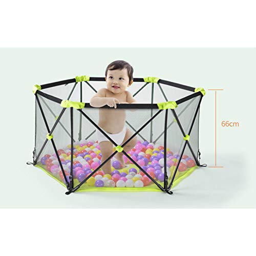 HomHum Baby Portable Playard with Carry Case and Washable/Adjustable,6-Panel,Outdoor,for Babies and Toddler,Blue