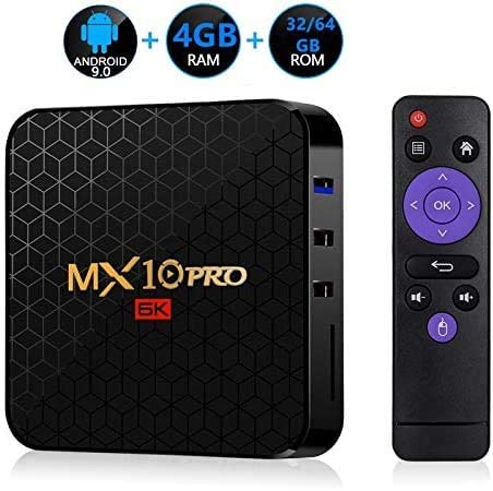 Android 9.0 TV Box MX10 Pro 6K Resolution 4GB RAM 32GB/64GB ROM Allwinner H6 Quad Core 64-bit HDMI2.0 USB3.0 Support TF Card TV Box