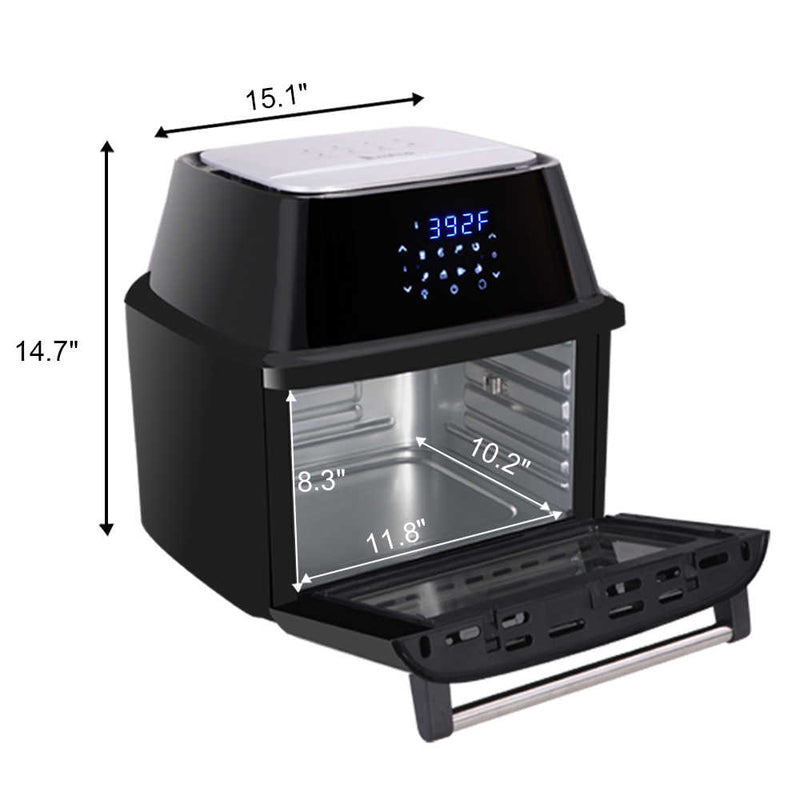 All-in-One Air Fryer Oven Family Size Roast, Bake, Dehydrator, Oilless Cooker Black