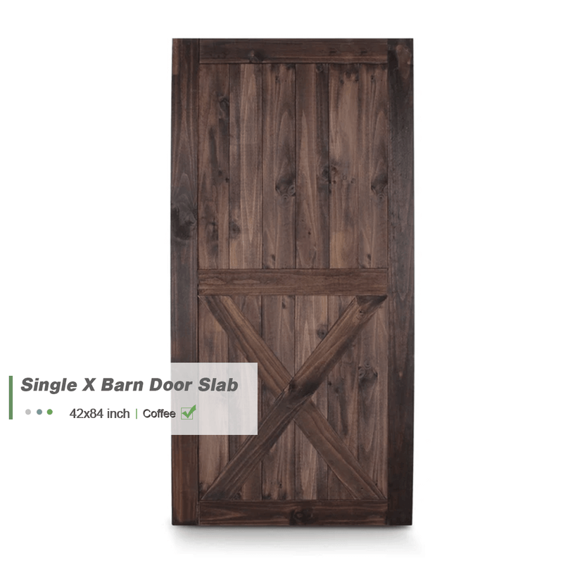 Sliding Barn Door Slab Pre-Drilled Ready to Assemble Pine Wood Coffee