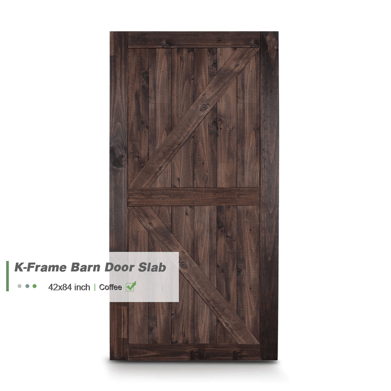 Sliding Barn Door Slab Pre-Drilled Ready to Assemble Pine Wood Coffee