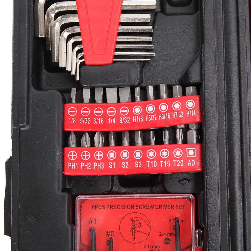 136 Piece Tool Set-General Household Hand Tool Kit, Auto Repair Tool Set Red