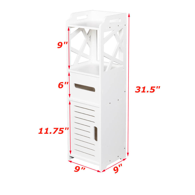 3-tier Bathroom Storage Cabinet White