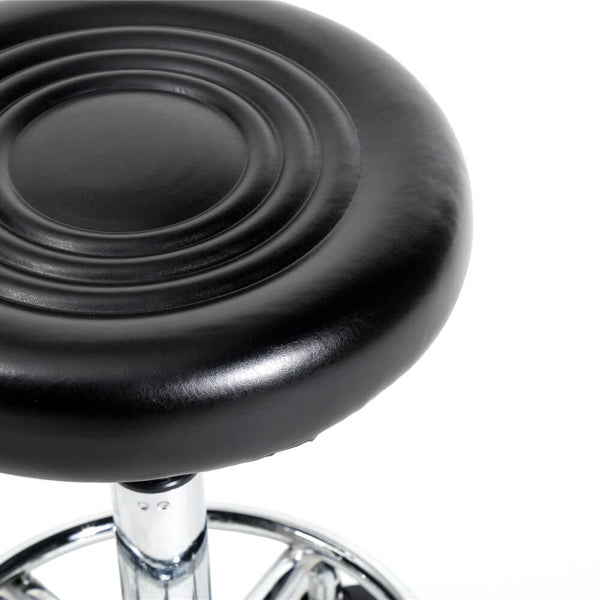 Salon Spa Office Round Stool with Lines Rotation Bar Stool Black