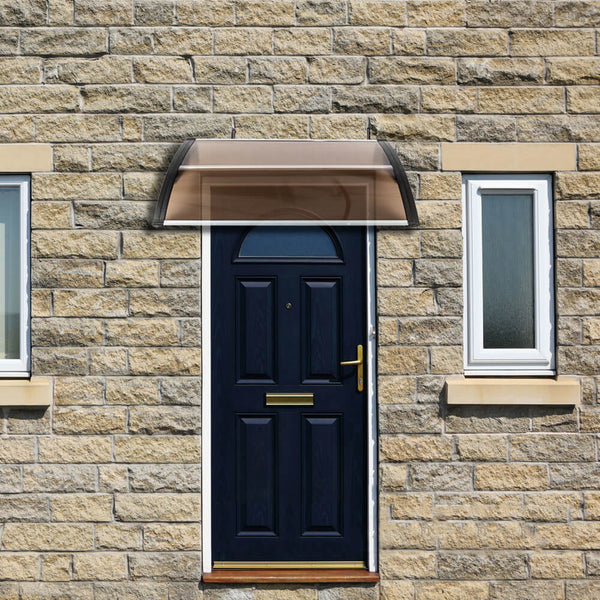 40" x 40" Door Window Awning, Front Door Outdoor Patio Awning Canopy UV Protection, Brown Board & Black Bracket