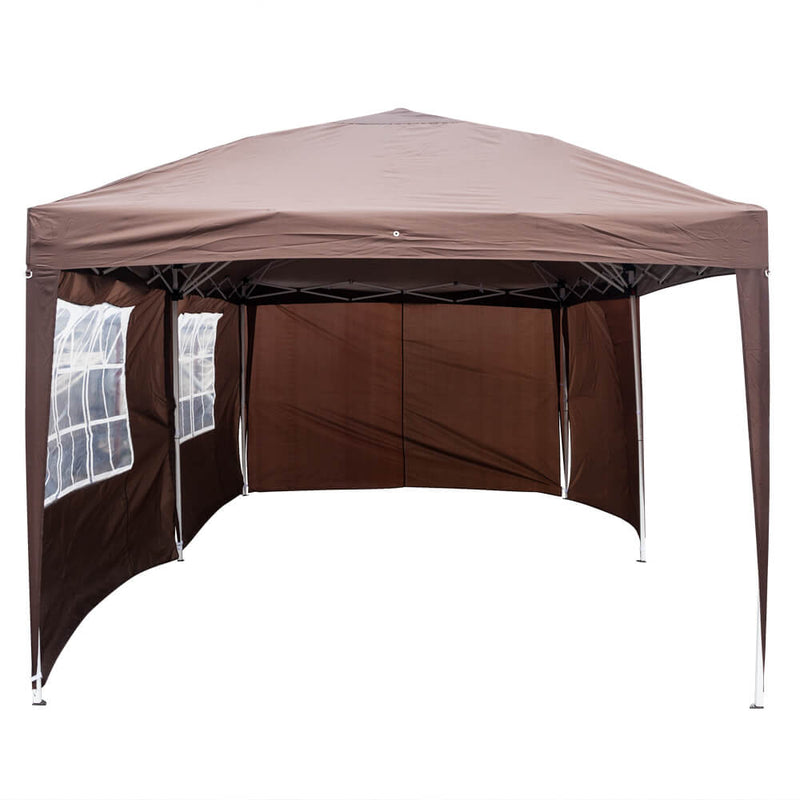 Homhum Waterproof Foldable Canopy Tent 10 x 20ft with Carry Bag for Party Camping, Dark Coffee