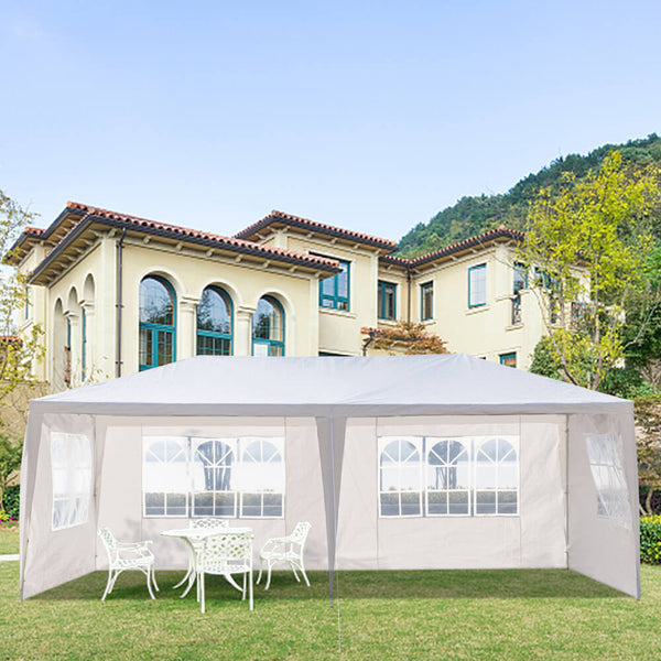 Canopy Tent 10x20 ft Outdoor Shelter Gazebos with 4 Removable Sidewalls for Wedding Beach Party Picnic, White