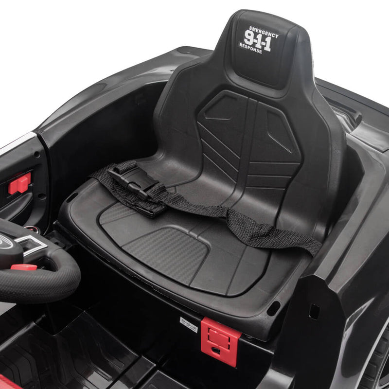 Police Sports Car Ride On Car Dual Drive Remote Control Black