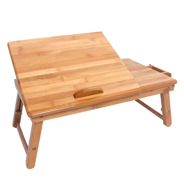 Trendy Adjustable Bamboo Computer Desk Wood Color, 21 inches
