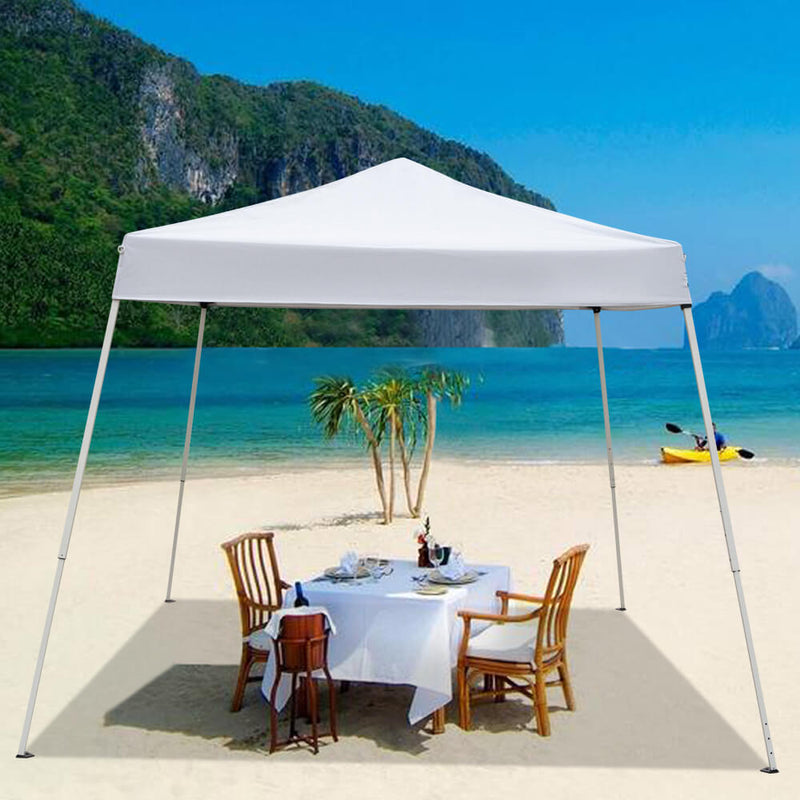 Outdoor Canopy Tent 10 x 10 ft Portable Waterproof Sun Shelter Tents with Carry Bag, White