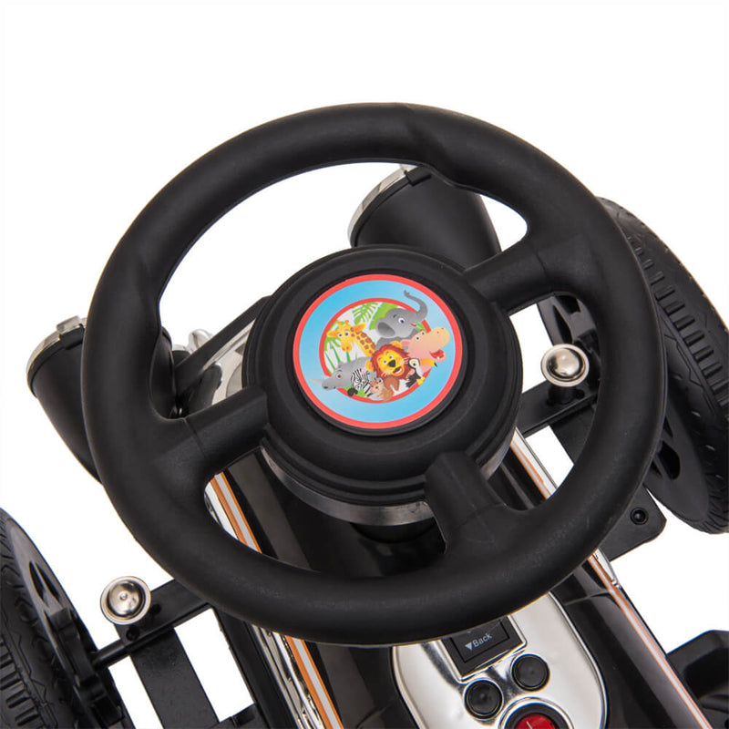 Kids Ride On Powered Motorcycle Ride On Toy With Music Player LED Lights 6V Black