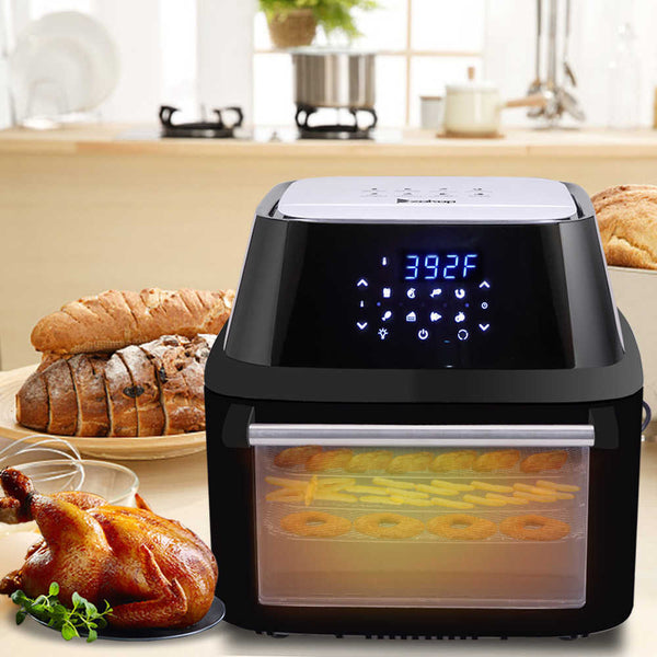 All-in-One Air Fryer Oven Family Size Roast, Bake, Dehydrator, Oilless Cooker Black