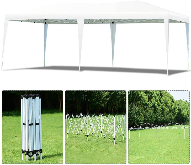 Waterproof Canopy Tents 10 x 20 ft Sunshelter Tent with Carry Bag for Parties BBQ Wedding, White