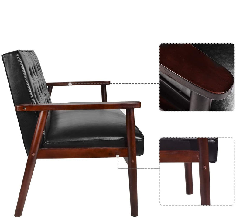 Mid Century Retro Modern 2 Seater Loveseat Sofa Sturdy and Durable Double Sofa Solid Wooden