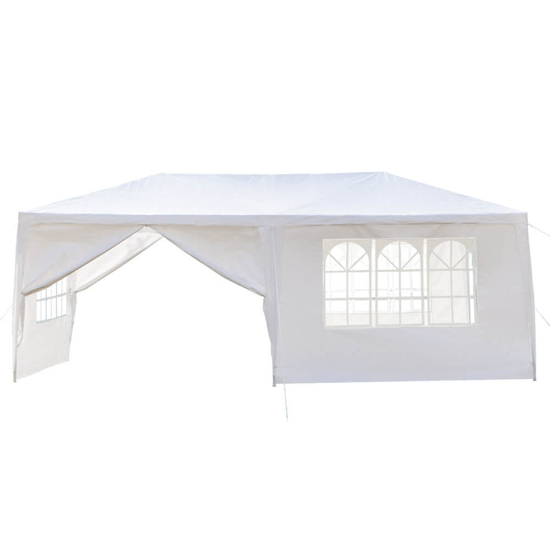 Outdoor Canopy Tent 10 x 20 ft with Spiral Tubes White Six Sides 2 Doors & 4 Windows