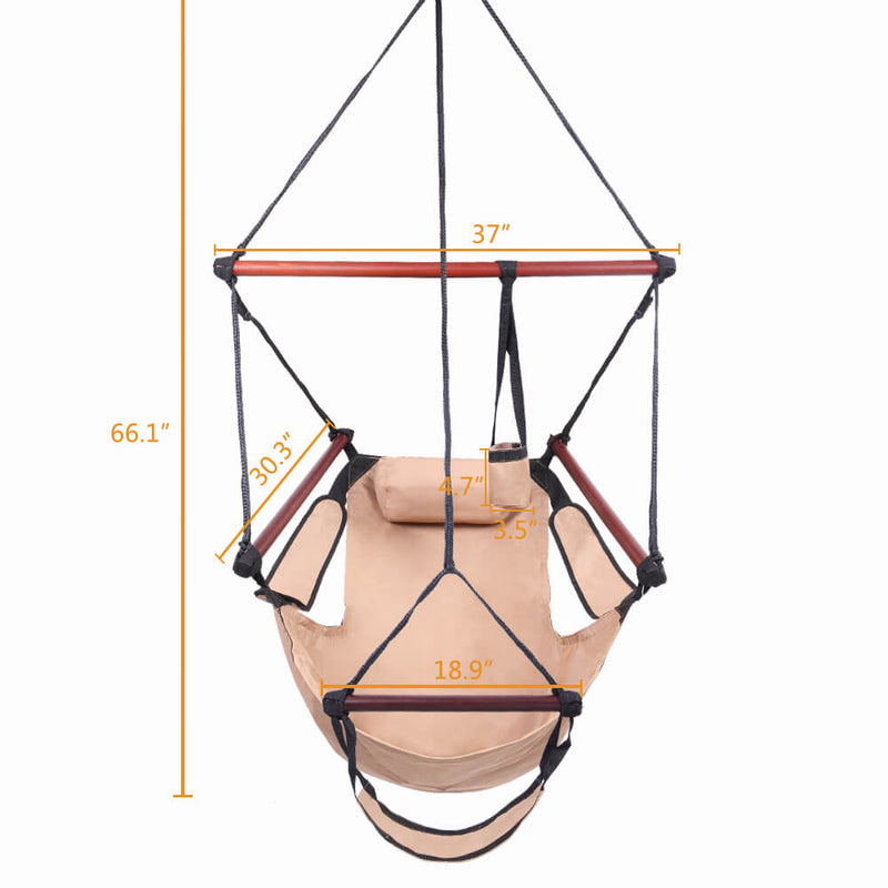 Well-equipped S-shaped Hook High Strength Assembled Hanging Seat Brown