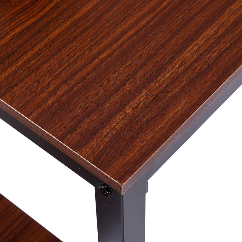 Simple Wood Grain 75cm High Three-Piece Dining Table And Chair Light Walnut Color