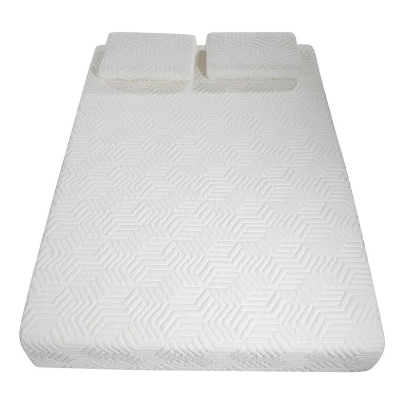 Medium High Softness Cotton Mattress with 2 Pillows (Queen Size) White 10inches