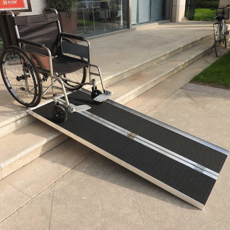 6 Ft Home Corridor Aluminum Alloy Folding Ramp Black