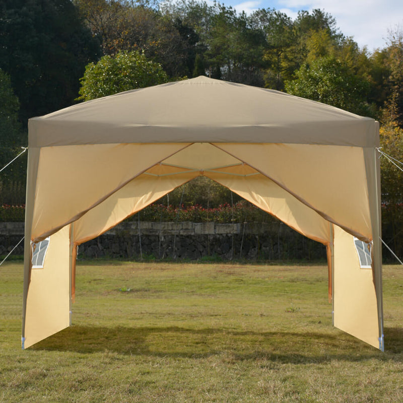 Homhum 10 x 10 ft Waterproof Canopy Tent Right-Angle with Carry Bag Khkai